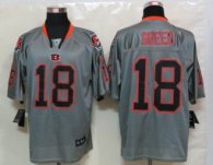 New Nike Cincinnati Bengals 18 Green Lights Out Grey Elite Jersey