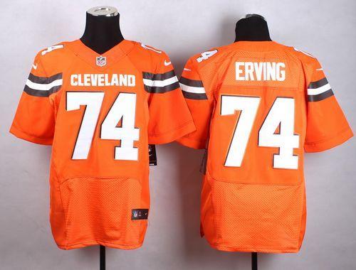 Nike Cleveland Browns -74 Cameron Erving Orange Alternate Men's Stitched NFL New Elite Jersey