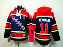 Autographed New York Rangers -11 Mark Messier Navy Blue Sawyer Hooded Sweatshirt Stitched NHL Jersey Autographed New York Rangers -11 Mark Messier Navy Blue Sawyer Hooded Sweatshirt Stitched NHL Jersey