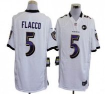Nike Ravens -5 Joe Flacco White With Art Patch Stitched NFL Game Jersey Nike Ravens -5 Joe Flacco White With Art Patch Stitched NFL Game Jersey