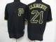 Pittsburgh Pirates #21 Roberto Clemente Black Fashion Stitched MLB Jersey