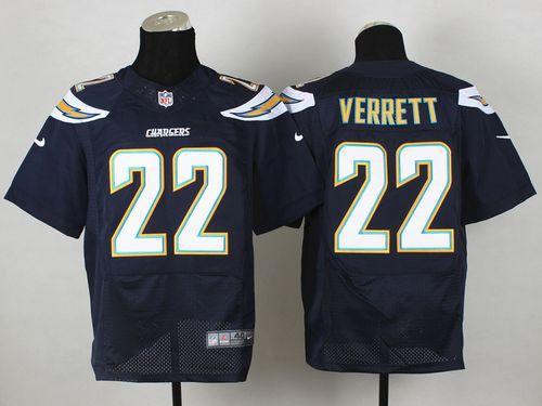 Nike San Diego Chargers #22 Jason Verrett Navy Blue Team Color Men‘s Stitched NFL New Elite Jersey