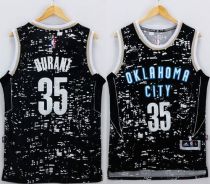 Oklahoma City Thunder -35 Kevin Durant Black City Light Stitched NBA Jersey