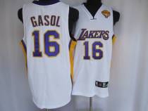 Los Angeles Lakers -16 Pau Gasol Stitched White Final Patch NBA Jersey Los Angeles Lakers -16 Pau Gasol Stitched White Final Patch NBA Jersey