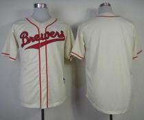 Milwaukee Brewers Blank Cream 1948 Turn Back The Clock Stitched MLB Jersey