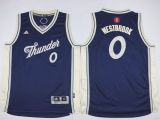 Oklahoma City Thunder #0 Russell Westbrook Blue 2015-2016 Christmas Day Stitched Youth NBA Jersey