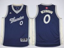 Oklahoma City Thunder #0 Russell Westbrook Blue 2015-2016 Christmas Day Stitched Youth NBA Jersey