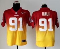 Nike Kansas City Chiefs #91 Tamba Hali Red Gold Men's Stitched NFL Elite Fadeaway Fashion Jersey