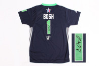 Autographed 2014 NBA All Star Miami Heat -1 Chris Bosh Swingman Navy Blue Jersey