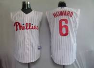 Philadelphia Phillies -6 Ryan Howard White Red Strip  Vest Style Stitched MLB Jersey