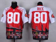 Nike San Francisco 49ers -80 Jerry Rice Red Mens Stitched NFL Elite Noble Fashion Jersey