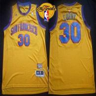 Golden State Warriors -30 Stephen Curry Gold Throwback San Francisco The Finals Patch Stitched NBA J