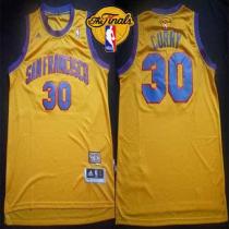 Golden State Warriors -30 Stephen Curry Gold Throwback San Francisco The Finals Patch Stitched NBA J
