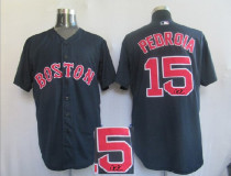Autographed MLB Boston Red Sox #15 Dustin Pedroia Dark Blue Stitched Jersey Autographed MLB Boston Red Sox #15 Dustin Pedroia Dark Blue Stitched Jersey