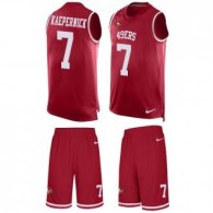 49ers #7 Colin Kaepernick Red Team Color Stitched NFL Limited Tank Top Suit Jersey