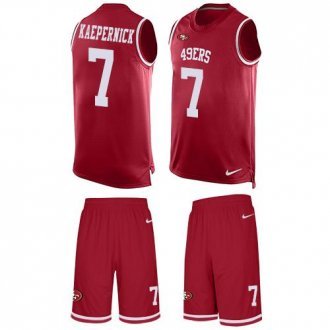 49ers #7 Colin Kaepernick Red Team Color Stitched NFL Limited Tank Top Suit Jersey
