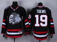 Chicago Blackhawks -19 Jonathan Toews Black White Skull 2014 Stadium Series Stitched NHL Jersey