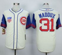 Chicago Cubs -31 Greg Maddux Cream Blue 1942 Turn Back The Clock Stitched MLB Jersey Chicago Cubs -31 Greg Maddux Cream Blue 1942 Turn Back The Clock Stitched MLB Jersey
