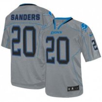 Nike Lions -20 Barry Sanders Lights Out Grey Stitched NFL Elite Jersey Nike Lions -20 Barry Sanders Lights Out Grey Stitched NFL Elite Jersey