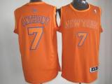 New York Knicks -7 Carmelo Anthony Orange Big Color Fashion Stitched NBA Jersey