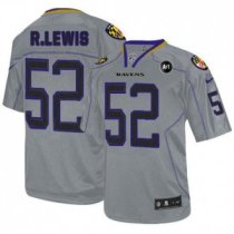 Nike Ravens -52 Ray Lewis Lights Out Grey With Art Patch Stitched NFL Elite Jersey Nike Ravens -52 Ray Lewis Lights Out Grey With Art Patch Stitched NFL Elite Jersey