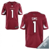 Nike Arizona Cardinals -1 Sims Jersey Red Elite Home Jersey