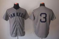 Mitchell And Ness 1929 New York Yankees -3 Babe Ruth Grey Throwback Stitched MLB Jersey