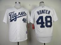 Detroit Tigers #48 Torii Hunter White Los Tigres  Stitched MLB Jersey