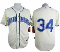 Seattle Mariners #34 Felix Hernandez Cream Alternate Cool Base Stitched MLB Jersey