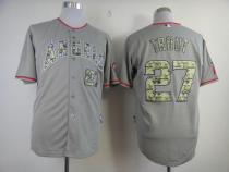 Los Angeles Angels of Anaheim -27 Mike Trout Grey USMC Cool Base Stitched MLB Jersey Los Angeles Angels of Anaheim -27 Mike Trout Grey USMC Cool Base Stitched MLB Jersey
