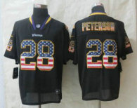 New Nike Minnesota Vikings -28 Adrian Peterson USA Flag Fashion Black Elite Jerseys