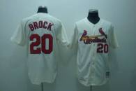 Mitchell and Ness St Louis Cardinals #20 Lou Brock Stitched Cream Throwback MLB Jersey