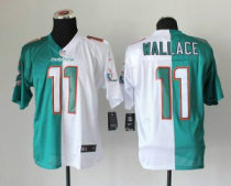 NEW Miami Dolphins -11 Mike Wallace White Green Split Elite NFL Jerseys New Style NEW Miami Dolphins -11 Mike Wallace White Green Split Elite NFL Jerseys New Style