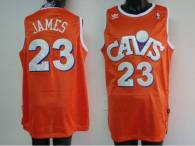 Mitchell and Ness Cleveland Cavaliers -23 LeBron James Stitched Orange CAVS NBA Jersey