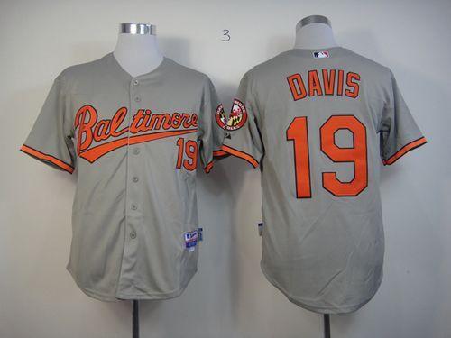 Baltimore Orioles #19 Chris Davis Grey Cool Base Stitched MLB Jersey