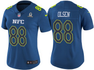 WOMEN'S NFC 2017 PRO BOWL CAROLINA PANTHERS #88 GREG OLSEN BLUE GAME JERSEY