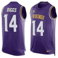 Nike Minnesota Vikings -14 Stefon Diggs Purple Team Color Stitched NFL Limited Tank Top Jersey