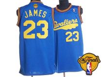 Mitchell and Ness Cleveland Cavaliers -23 LeBron James Blue Throwback The Finals Patch Stitched NBA Mitchell and Ness Cleveland Cavaliers -23 LeBron James Blue Throwback The Finals Patch Stitched NBA