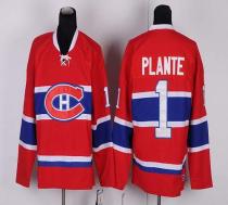 Montreal Canadiens -1 Jacques Plante Red CH CCM Throwback Stitched NHL Jersey Montreal Canadiens -1 Jacques Plante Red CH CCM Throwback Stitched NHL Jersey