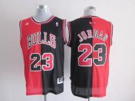 Chicago Bulls -23 Michael Jordan Black Red Split Fashion Stitched NBA Jersey