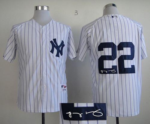 New York Yankees -22 Jacoby Ellsbury White Autographed Stitched MLB Jersey