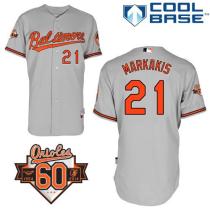 Baltimore Orioles #21 Nick Markakis Grey Cool Base Stitched MLB Jersey Baltimore Orioles #21 Nick Markakis Grey Cool Base Stitched MLB Jersey