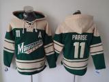 Minnesota Wild -11 Zach Parise Green Sawyer Hooded Sweatshirt Stitched NHL Jersey