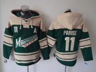 Minnesota Wild -11 Zach Parise Green Sawyer Hooded Sweatshirt Stitched NHL Jersey