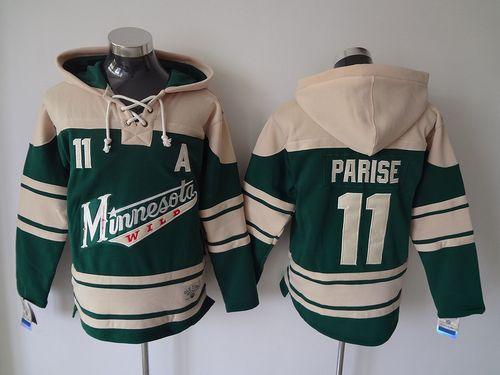Minnesota Wild -11 Zach Parise Green Sawyer Hooded Sweatshirt Stitched NHL Jersey
