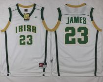 Miami Heat -23 LeBron James White Irish High School Stitched NBA Jersey Miami Heat -23 LeBron James White Irish High School Stitched NBA Jersey