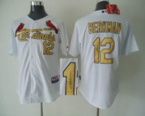 MLB St Louis Cardinals #12 Lance Berkman Stitched White(gold number) Autographed Jersey MLB St Louis Cardinals #12 Lance Berkman Stitched White(gold number) Autographed Jersey