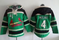 St Louis Cardinals #4 Yadier Molina Green Sawyer Hooded Sweatshirt MLB Hoodie
