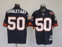 Mitchell and Ness Bears -50 Mike Singletary Blue With Big Number Bear Patch Stitched Throwback NFL J Mitchell and Ness Bears -50 Mike Singletary Blue With Big Number Bear Patch Stitched Throwback NFL J