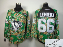 Autographed NHL Pittsburgh Penguins -66 Mario Lemieux Camo Veterans Day Practice Jersey Autographed NHL Pittsburgh Penguins -66 Mario Lemieux Camo Veterans Day Practice Jersey
